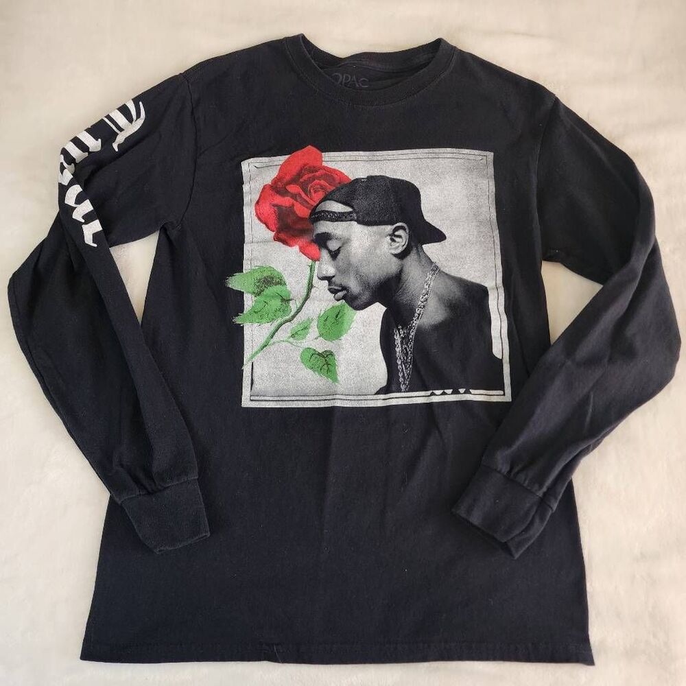2Pac Tupac Graphic Long Sleeve Tshirt Size Small